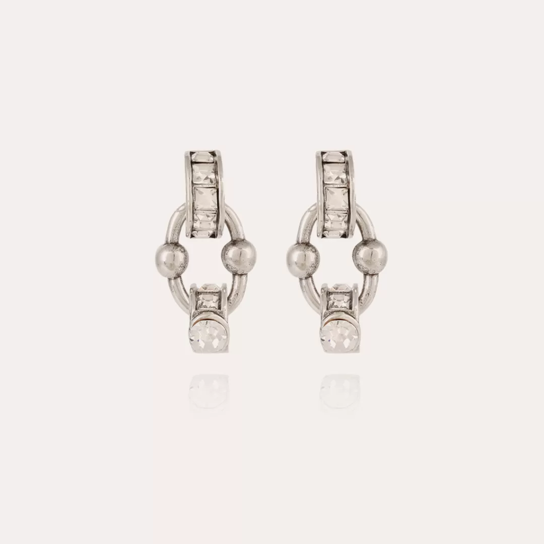 Gas Bijoux Boucles D'Oreilles Rivage Strass Argentees