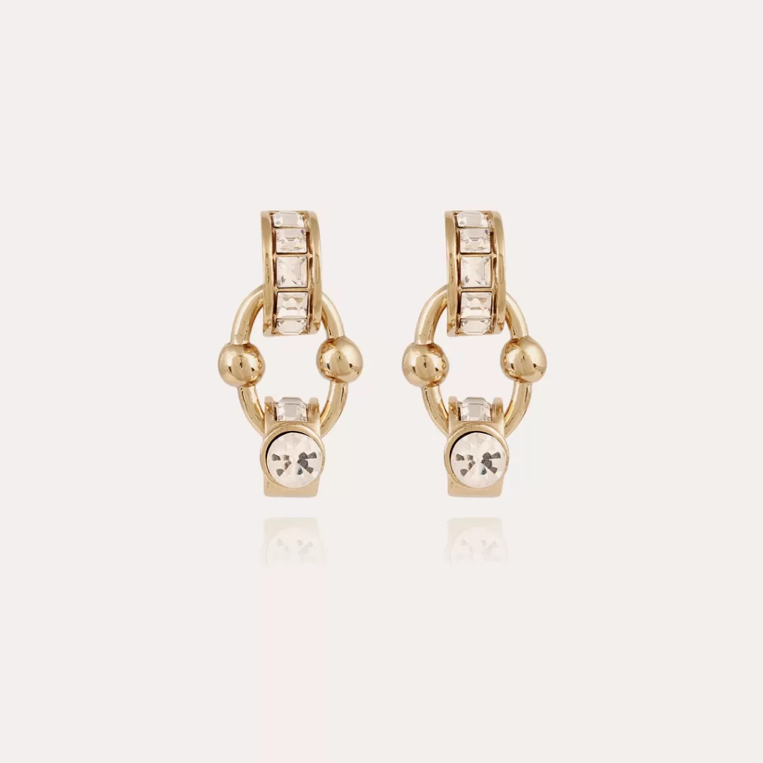Gas Bijoux Boucles D'Oreilles Rivage Strass Dorees