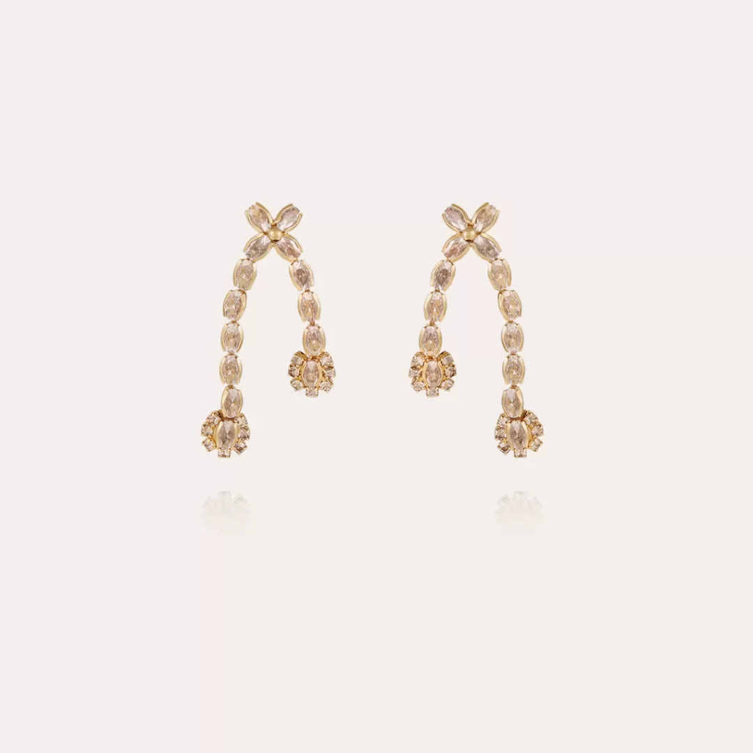 Gas Bijoux Boucles D'Oreilles Riviera Asymetrique Petit Modele Dorees