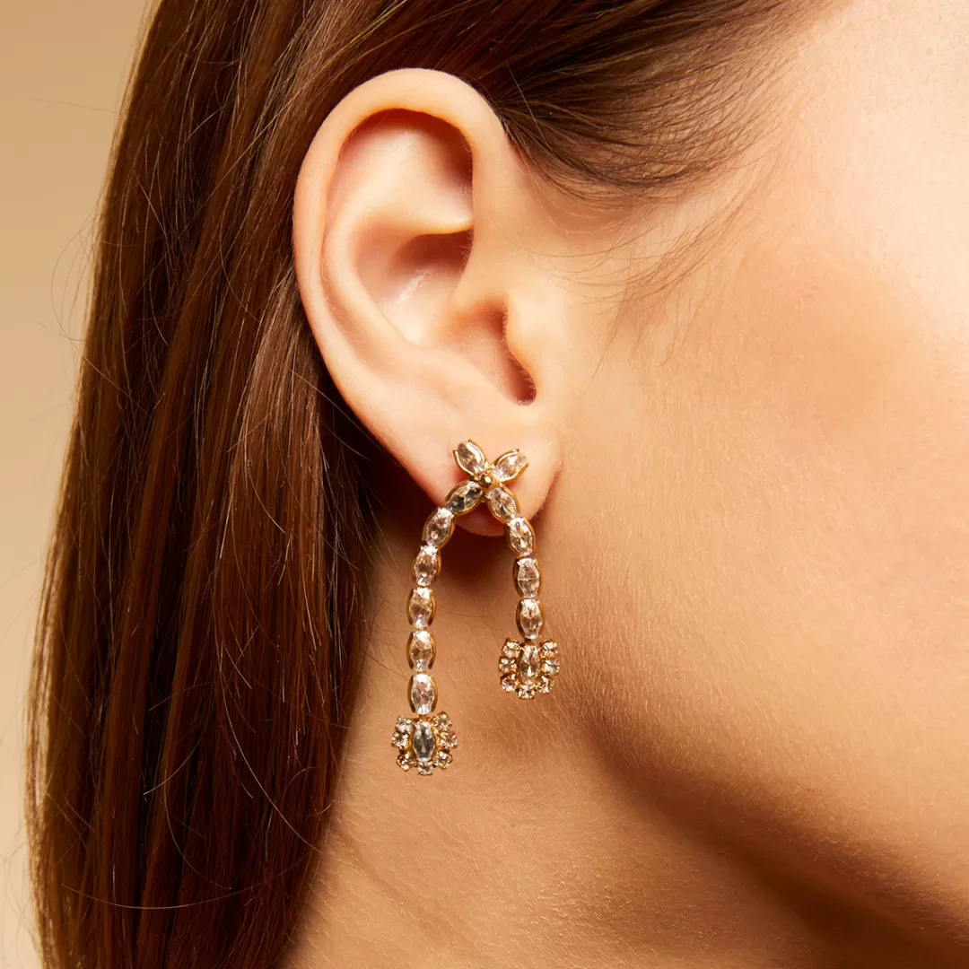 Gas Bijoux Boucles D'Oreilles Riviera Asymetrique Petit Modele Dorees