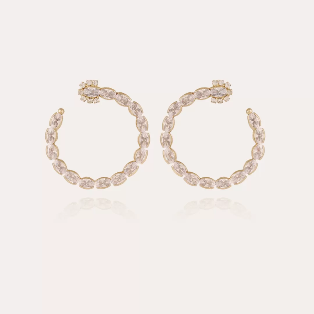 Gas Bijoux Boucles D'Oreilles Riviera Creoles Grand Modele Dorees