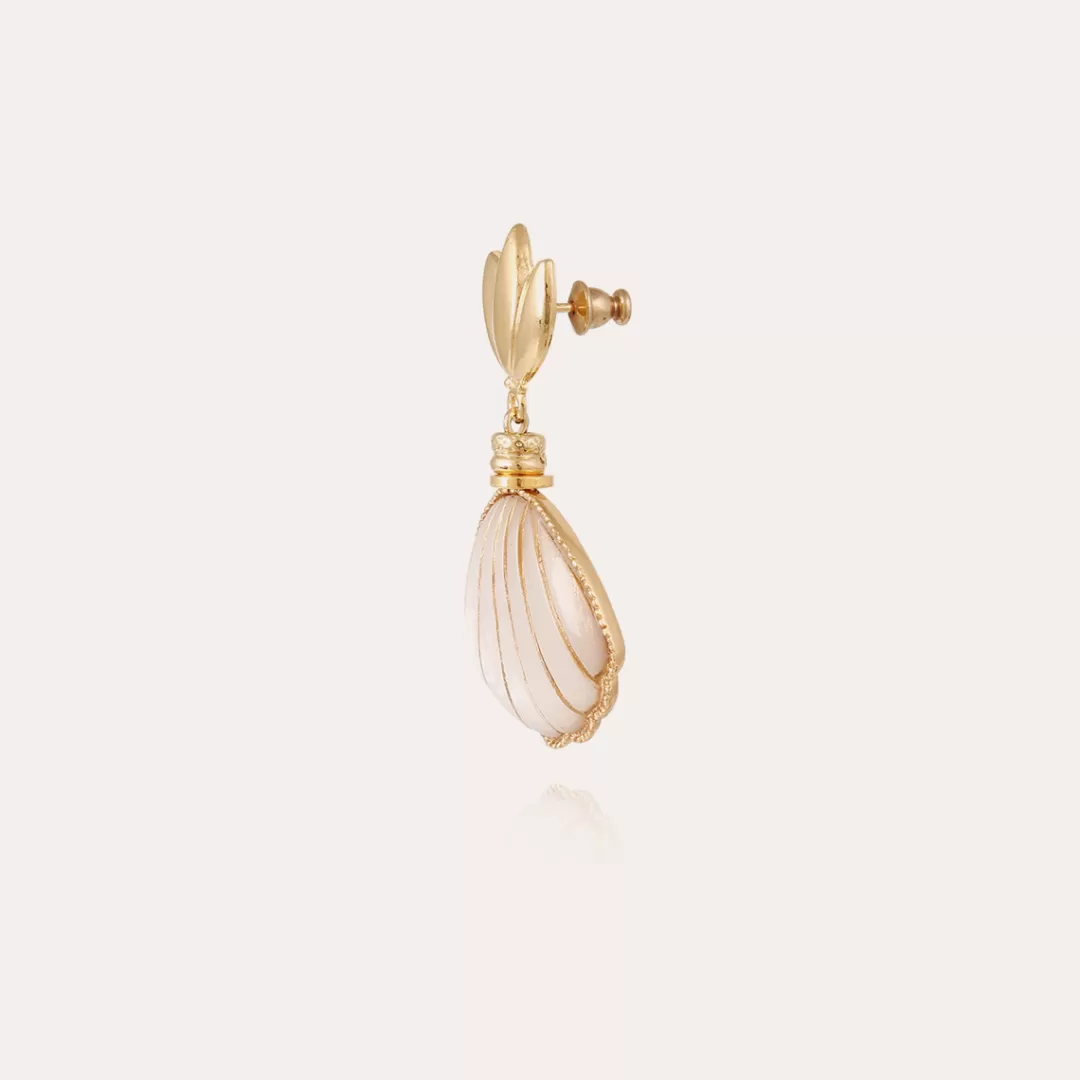 Gas Bijoux Boucles D'Oreilles Sanibel Dorees-Nacre Blanche