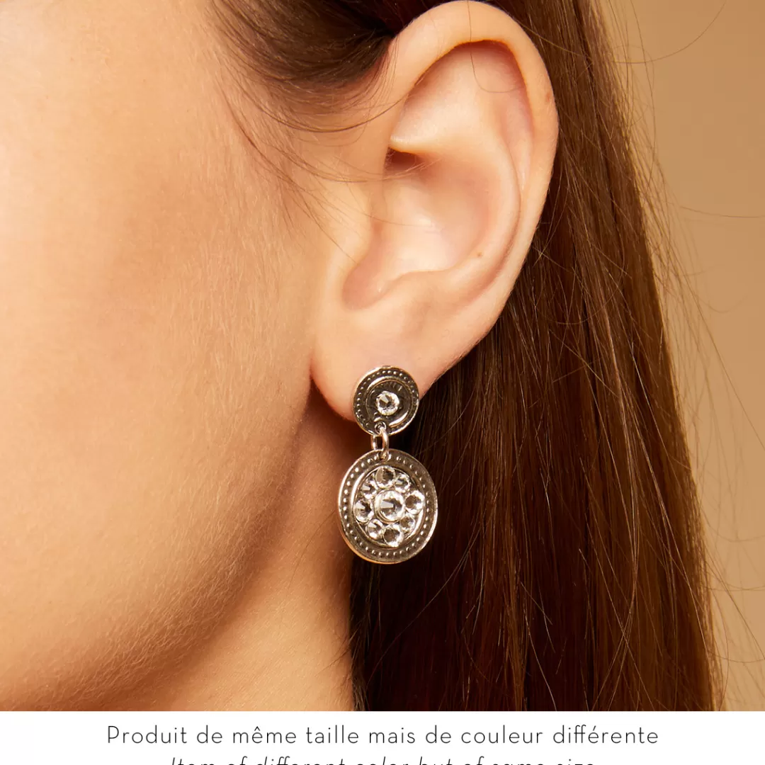 Gas Bijoux Boucles D'Oreilles Sequin Argentees