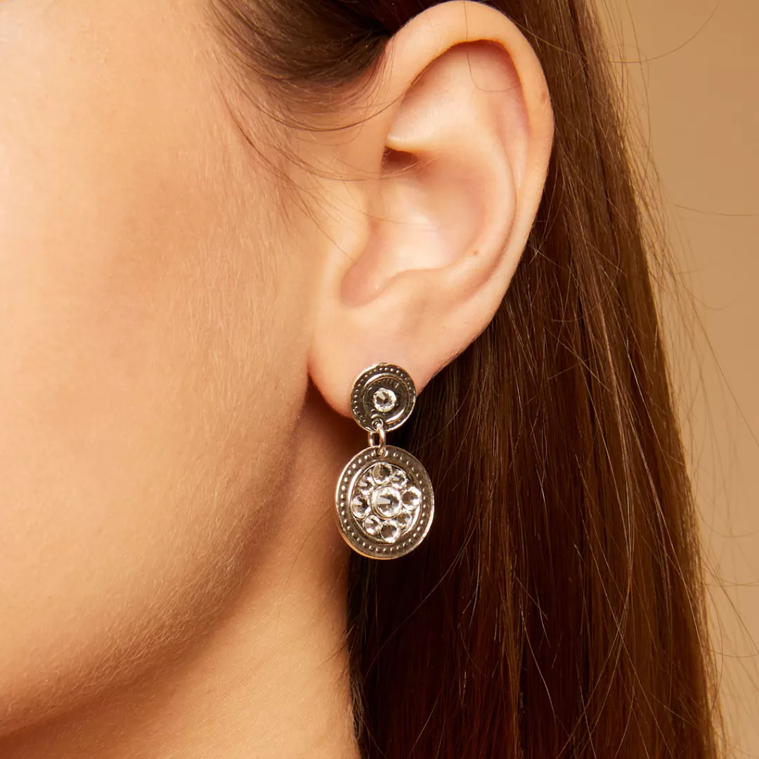 Gas Bijoux Boucles D'Oreilles Sequin Argentees