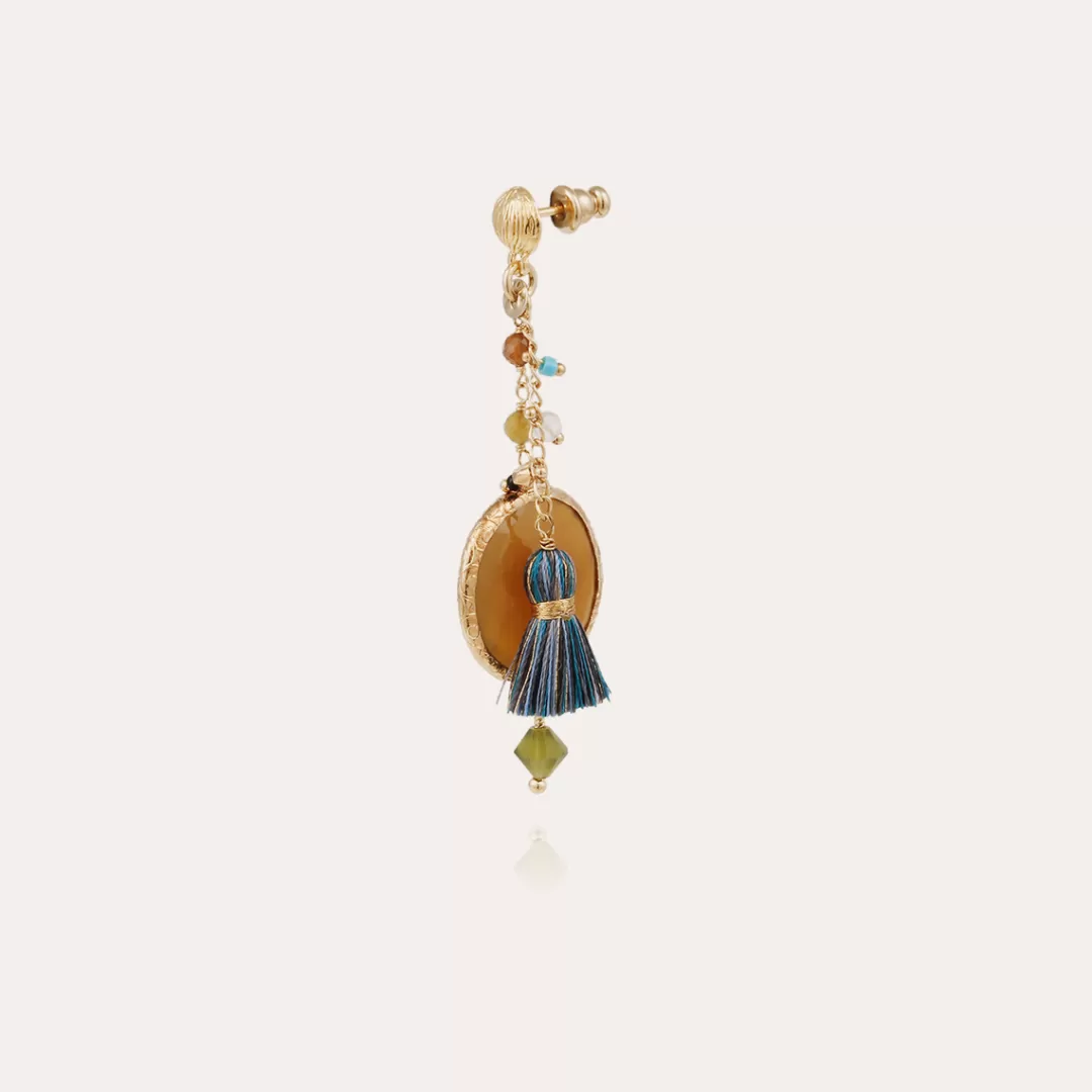 Gas Bijoux Boucles D'Oreilles Serti Pondicherie Petit Modele Dorees-Calcite