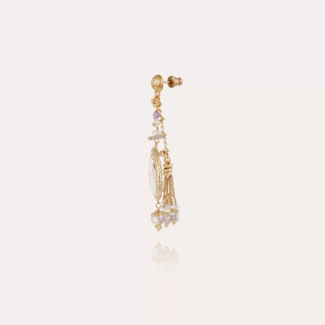 Gas Bijoux Boucles D'Oreilles Serti Pondicherie Petit Modele Dorees-Cristal