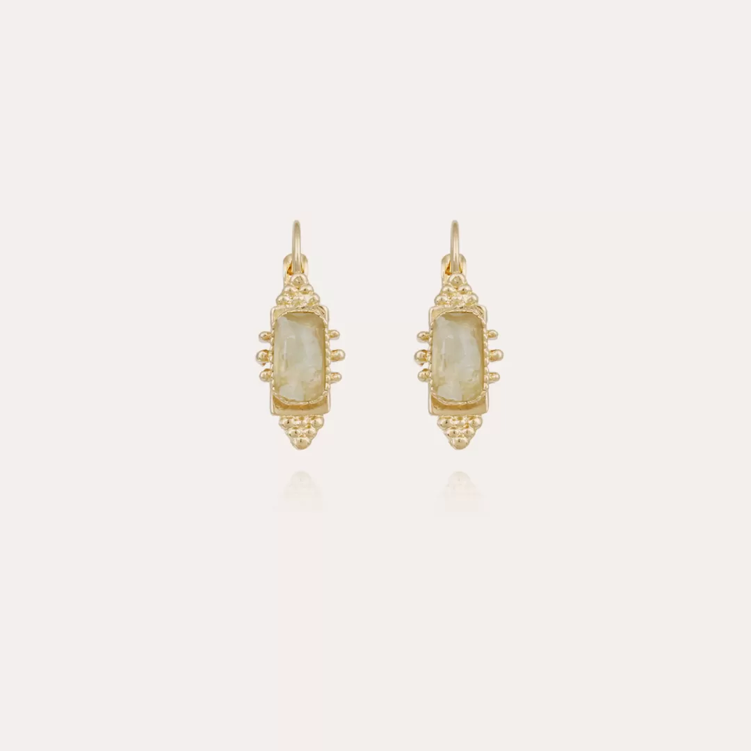 Gas Bijoux Boucles D'Oreilles Serti Talisman Petit Modele Dorees-Fluorine