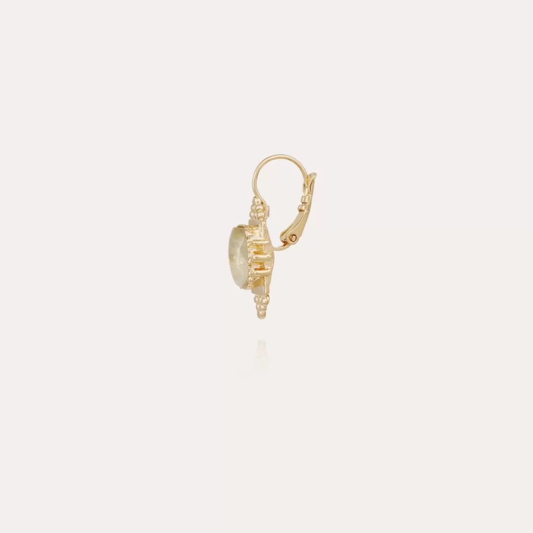 Gas Bijoux Boucles D'Oreilles Serti Talisman Petit Modele Dorees-Fluorine