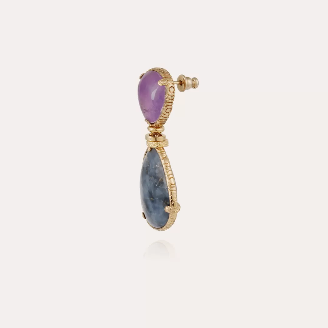 Gas Bijoux Boucles D'Oreilles Silia Dorees-Amethyste