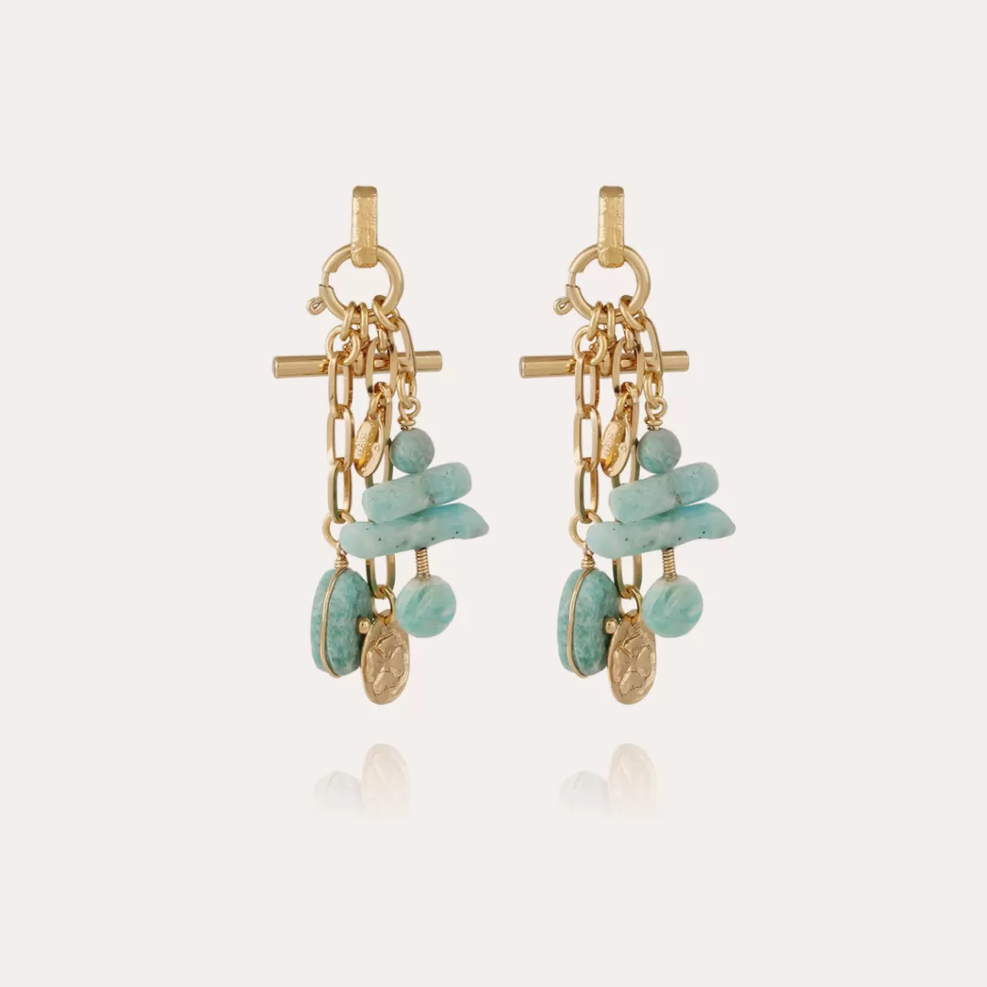 Gas Bijoux Boucles D'Oreilles Sueno Dorees-Amazonite