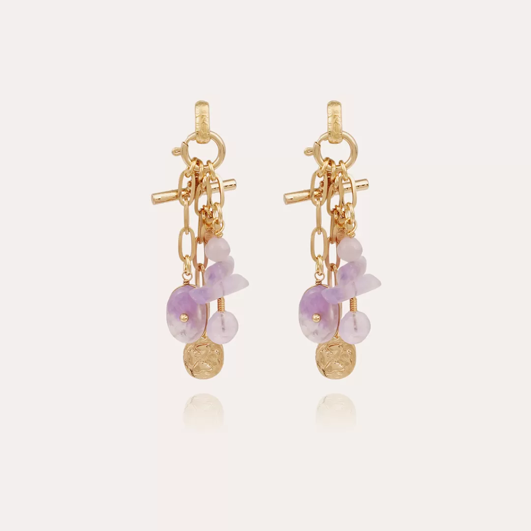 Gas Bijoux Boucles D'Oreilles Sueno Dorees-Amethyste
