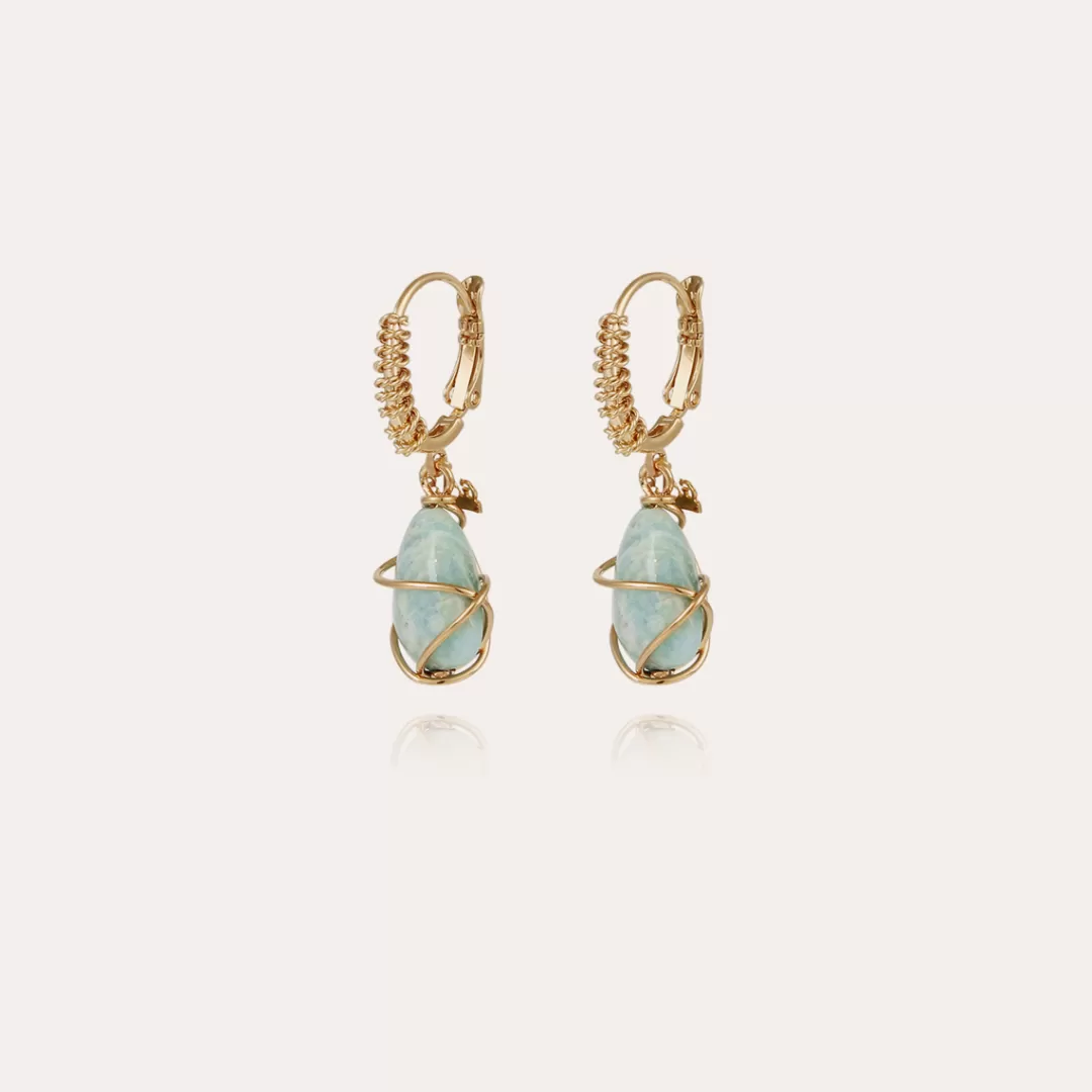 Gas Bijoux Boucles D'Oreilles Tao Rainbow Dorees-Amazonite
