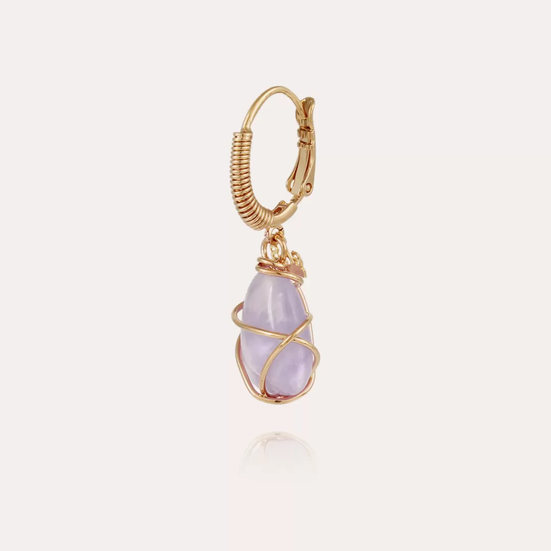 Gas Bijoux Boucles D'Oreilles Tao Rainbow Dorees-Amethyste