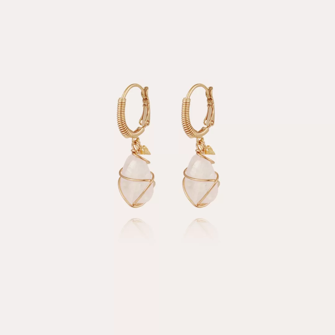 Gas Bijoux Boucles D'Oreilles Tao Rainbow Dorees-Cristal De Roche