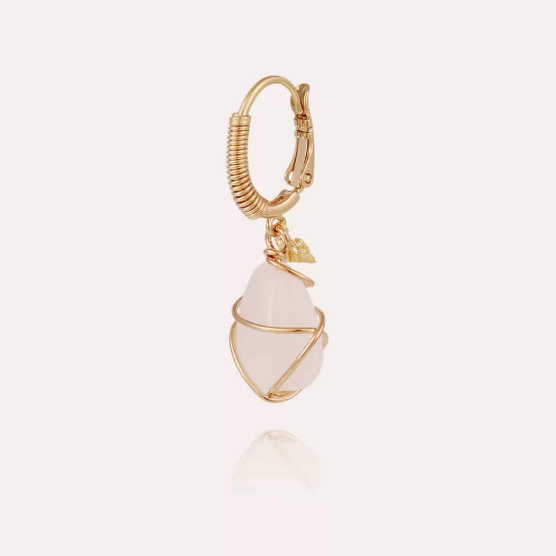 Gas Bijoux Boucles D'Oreilles Tao Rainbow Dorees-Cristal De Roche