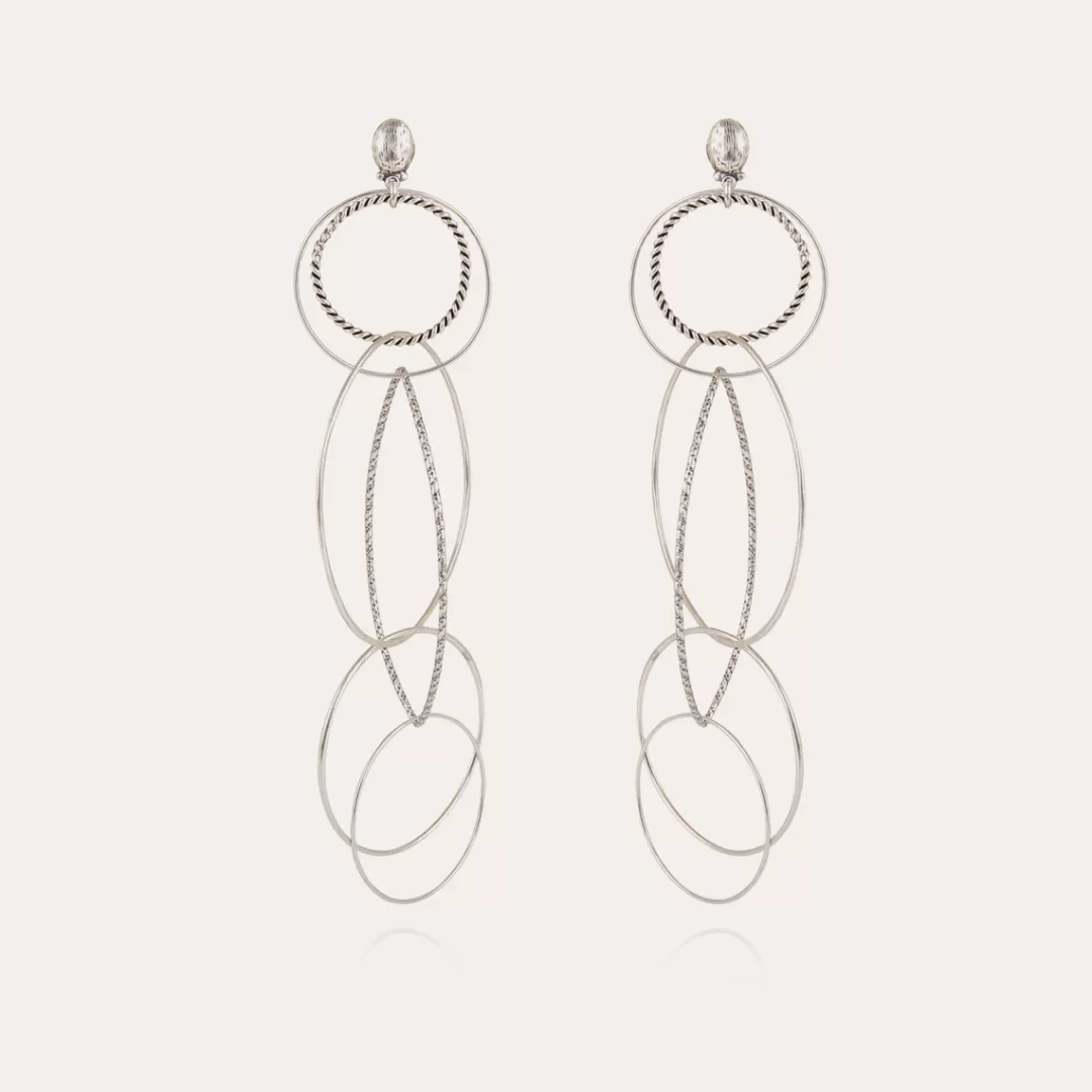 Gas Bijoux Boucles D'Oreilles Torsade Multi Argentees