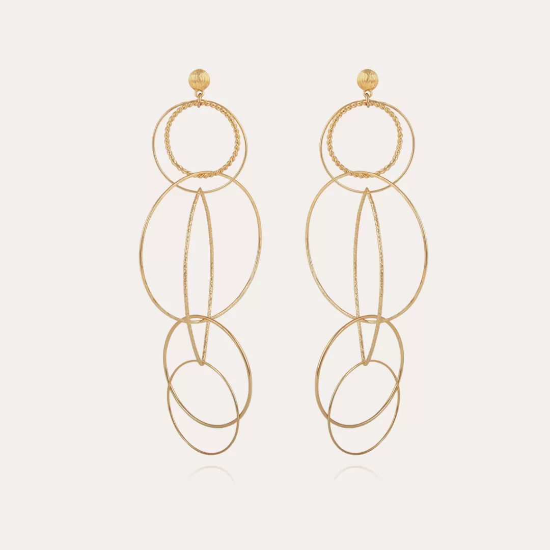 Gas Bijoux Boucles D'Oreilles Torsade Multi Dorees