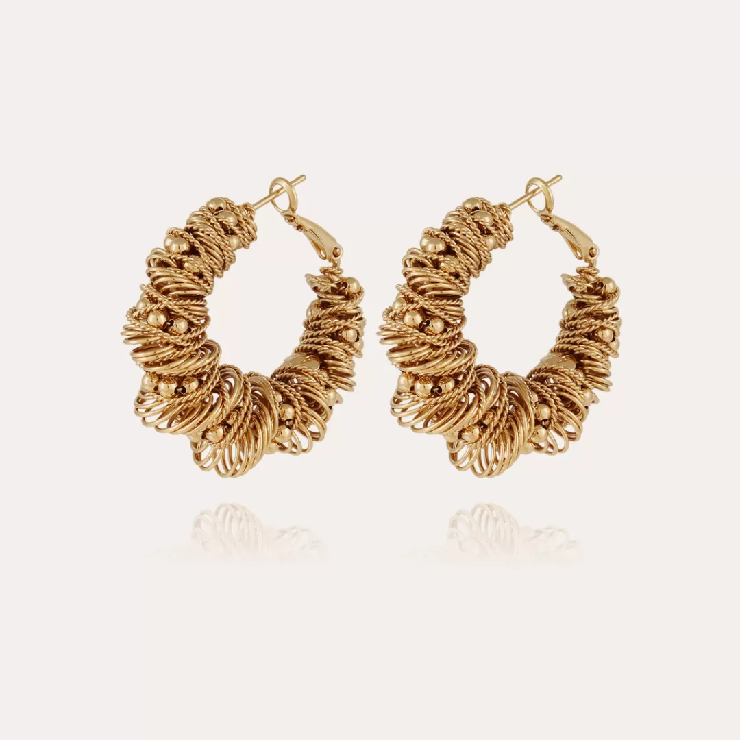 Gas Bijoux Boucles D'Oreilles Tourbillon Grand Modele Dorees