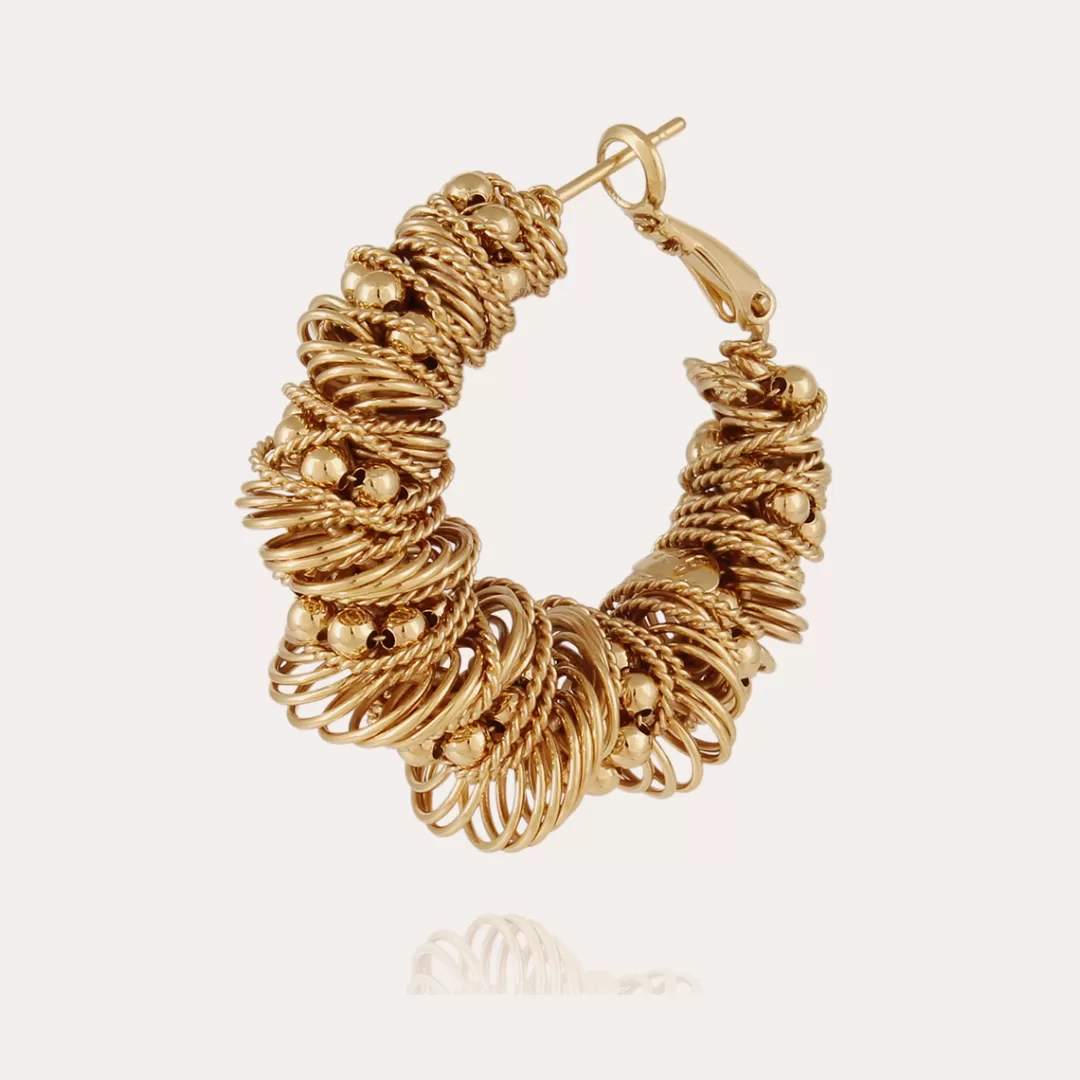 Gas Bijoux Boucles D'Oreilles Tourbillon Grand Modele Dorees