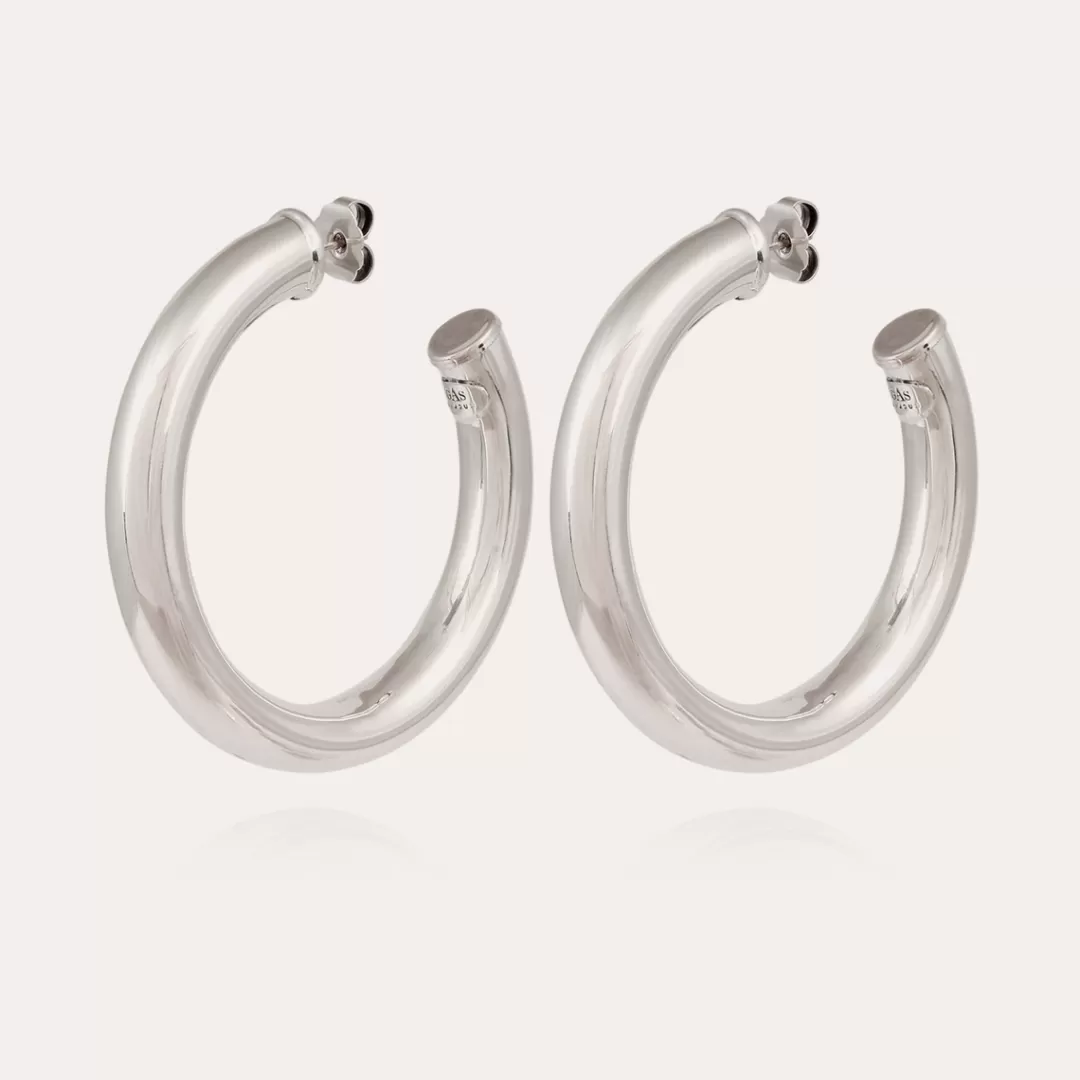 Gas Bijoux Boucles D'Oreilles Turner Grand Modele Argentees