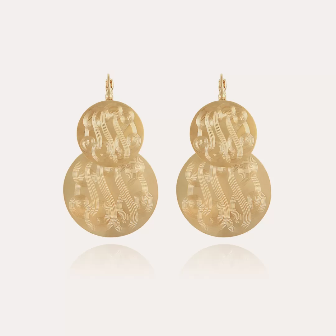 Gas Bijoux Boucles D'Oreilles Very Diva Double Grand Modele Dorees