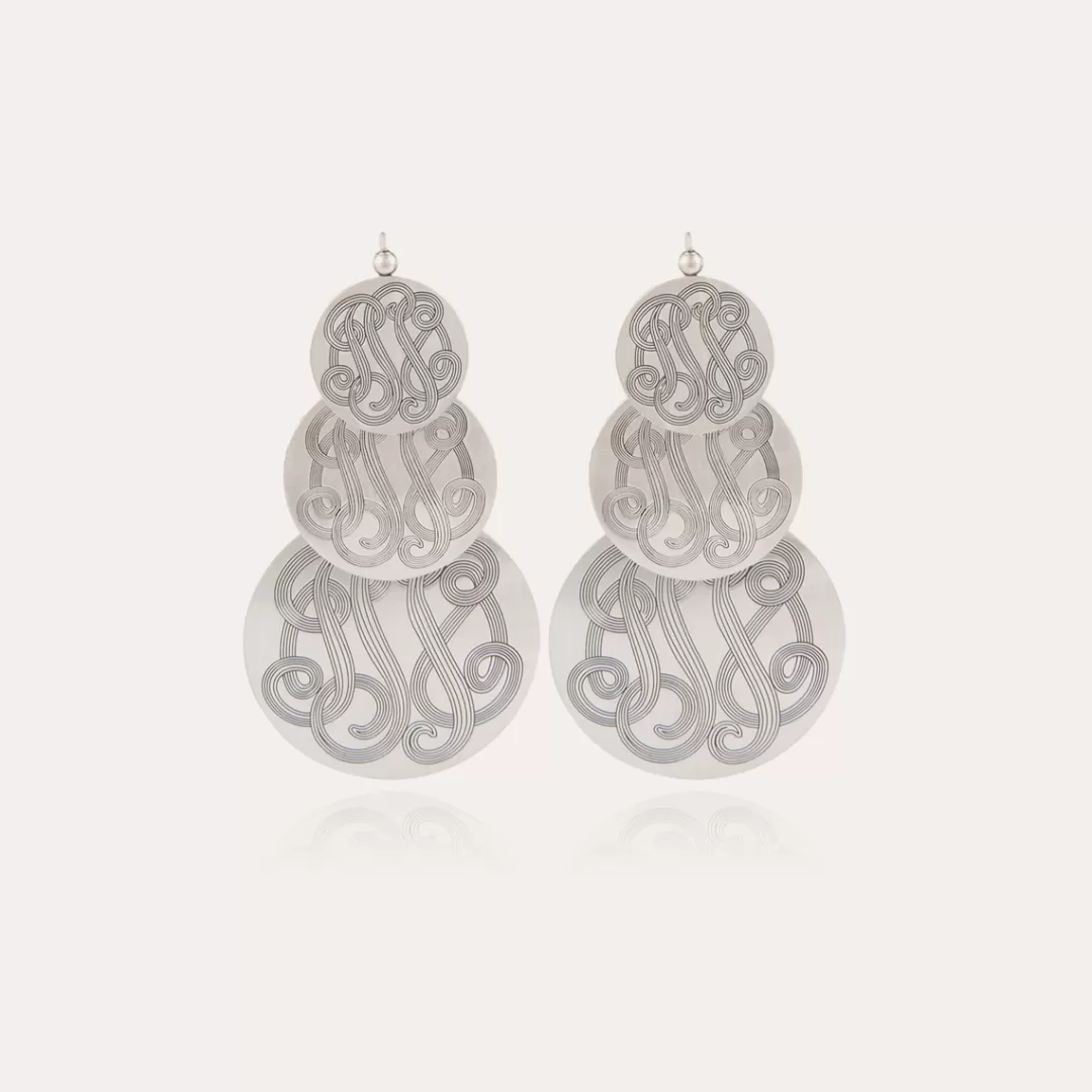 Gas Bijoux Boucles D'Oreilles Very Diva Triple Grand Modele Argentees