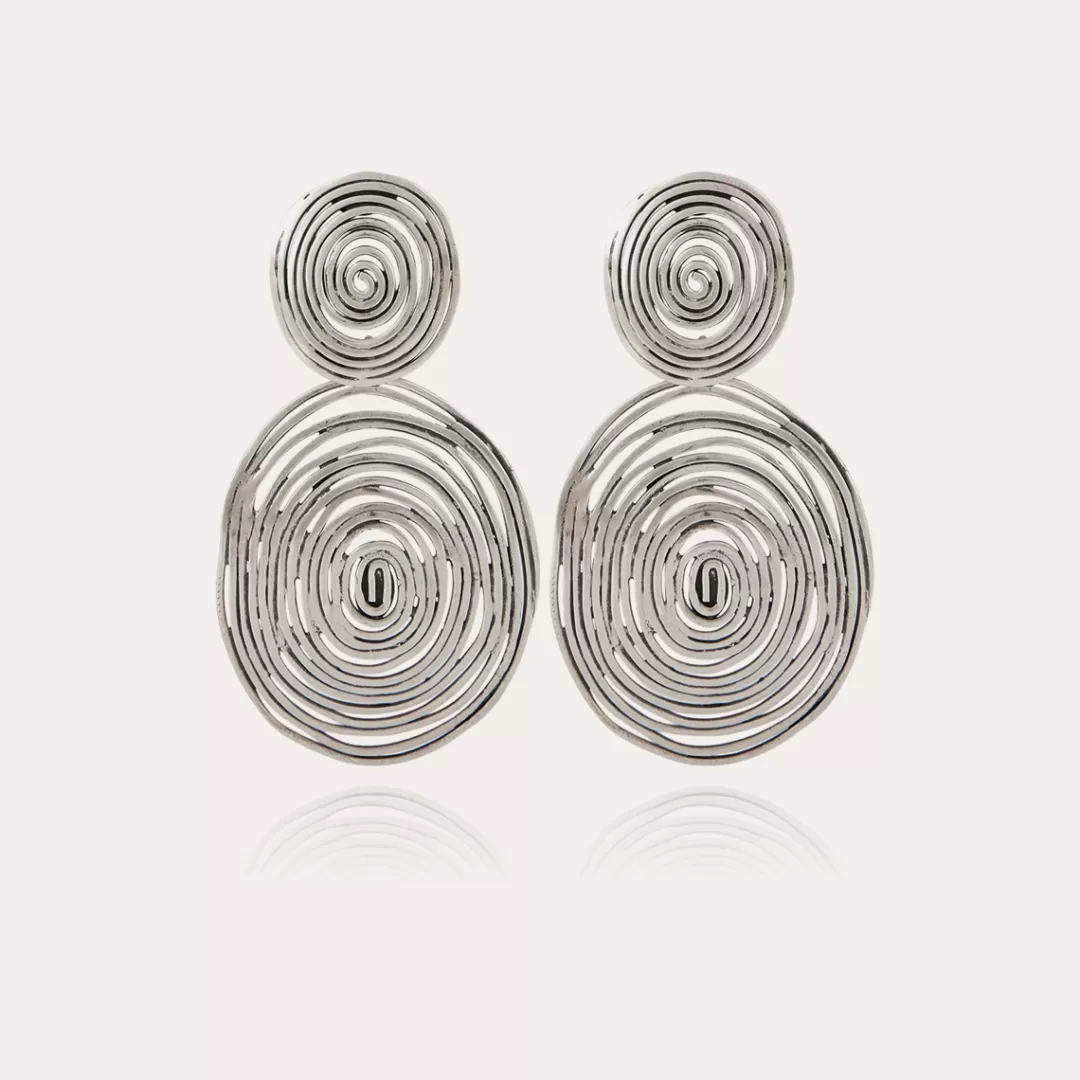 Gas Bijoux Boucles D'Oreilles Wave Grand Modele Argentees