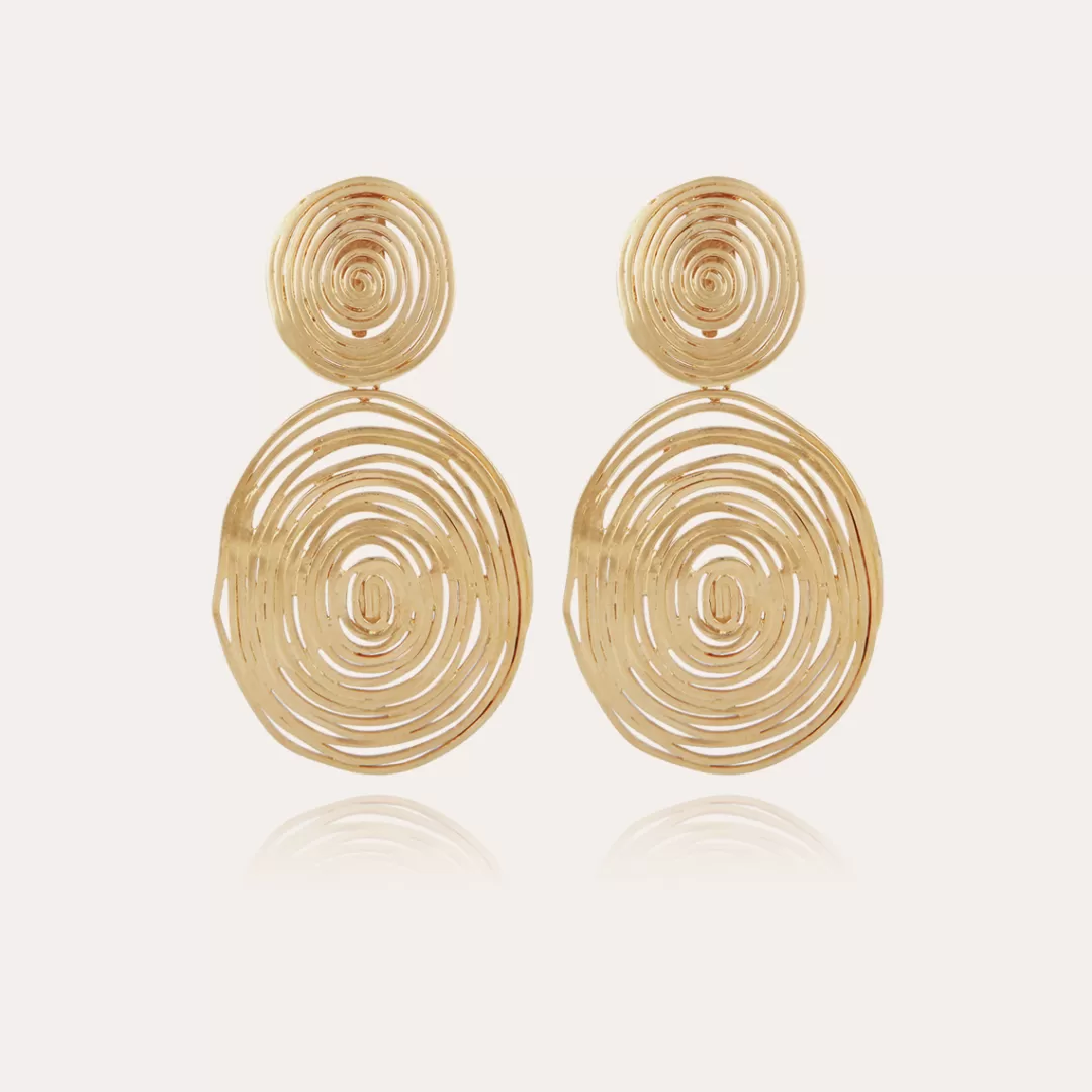 Gas Bijoux Boucles D'Oreilles Wave Grand Modele Dorees