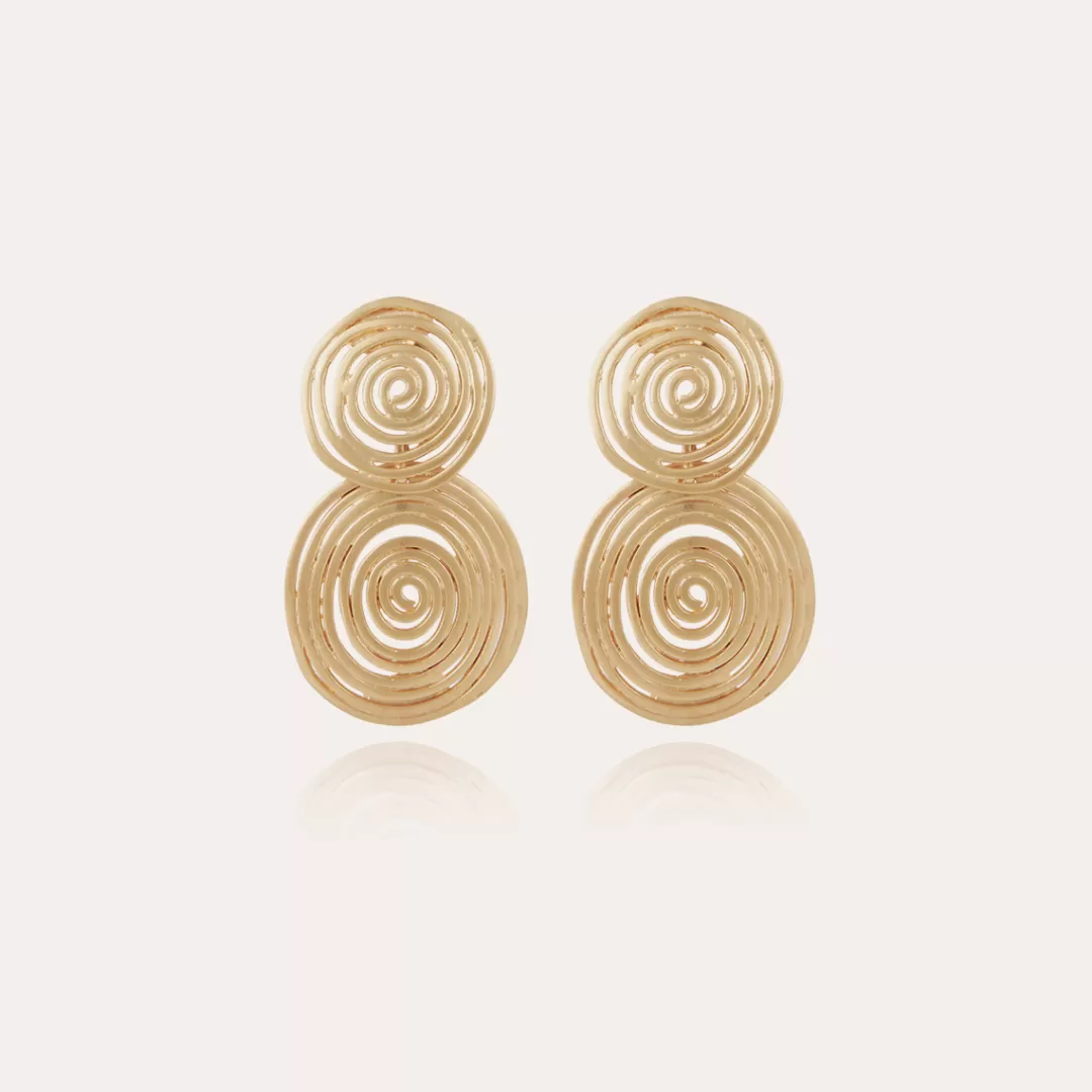 Gas Bijoux Boucles D'Oreilles Wave Petit Modele Dorees