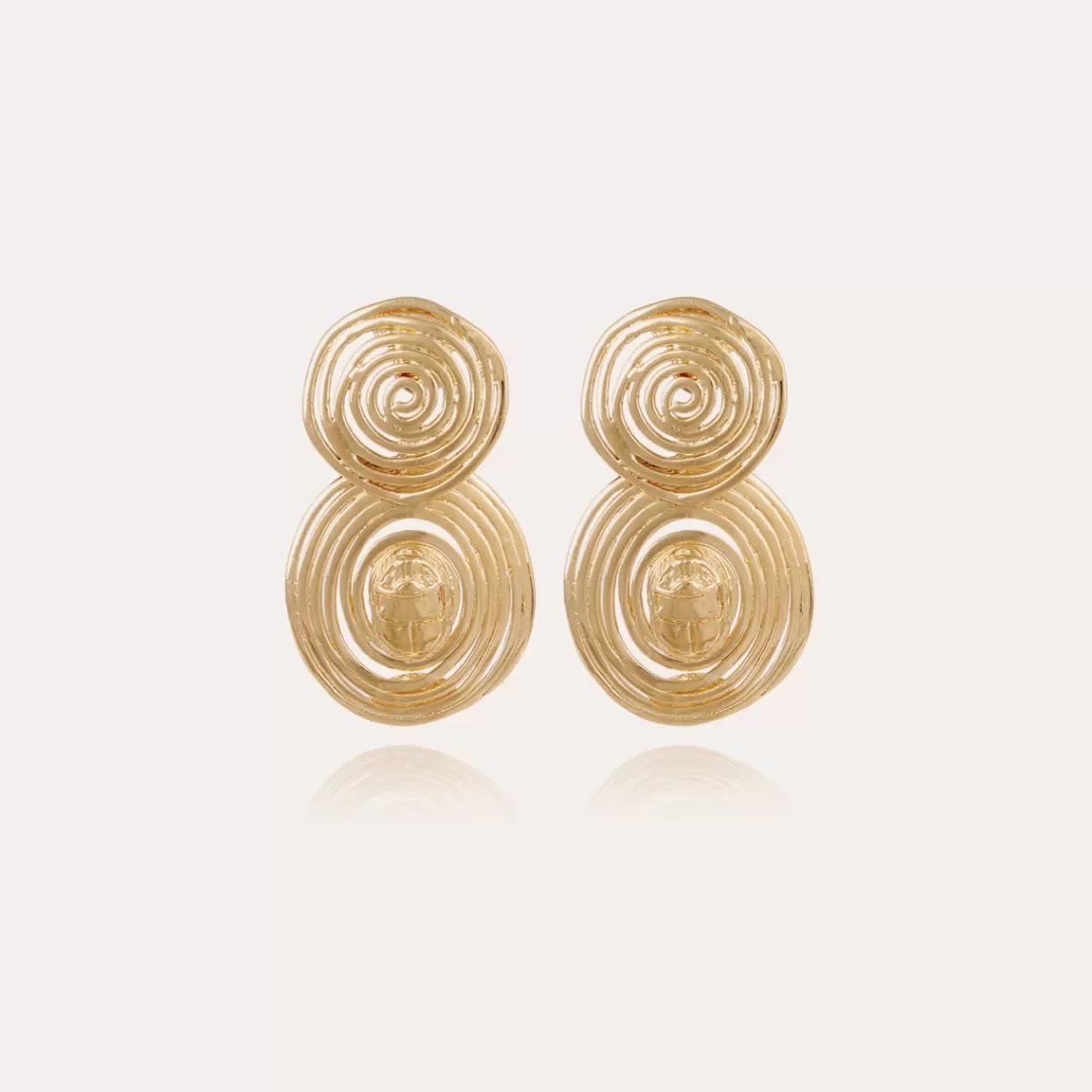 Gas Bijoux Boucles D'Oreilles Wave Scaramouche Petit Modele Dorees