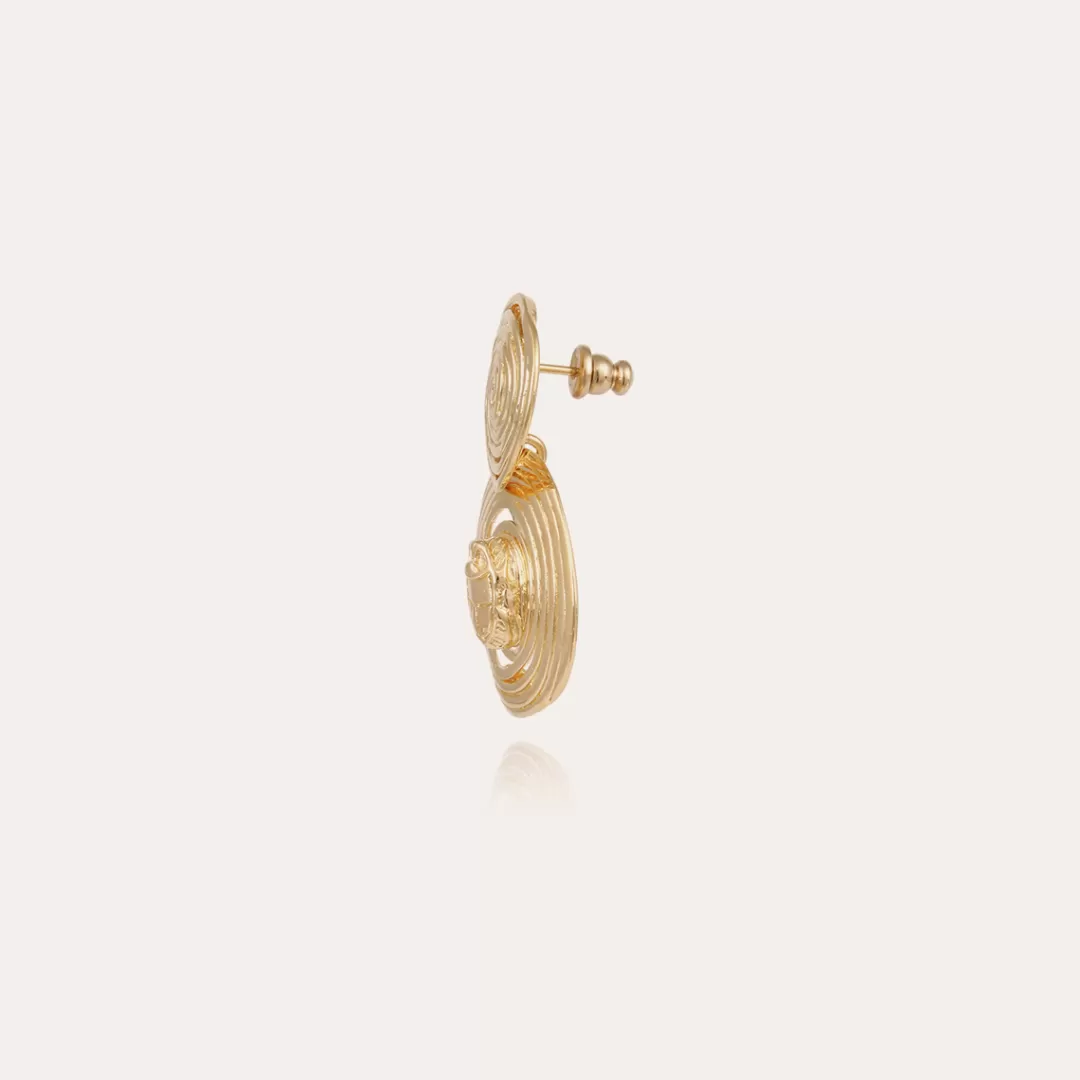 Gas Bijoux Boucles D'Oreilles Wave Scaramouche Petit Modele Dorees