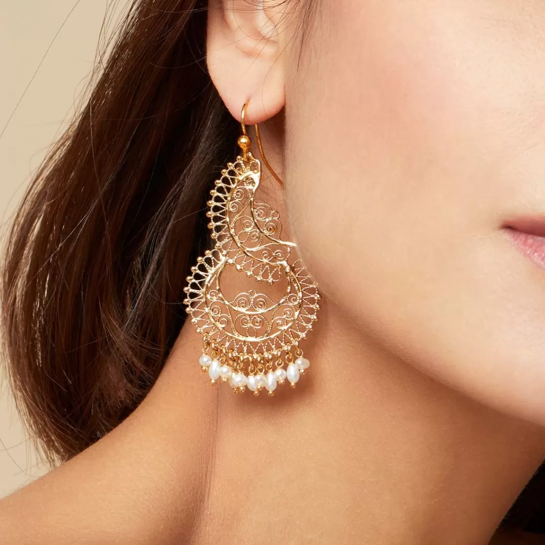Gas Bijoux Boucles D'Oreilles Yuca Dorees