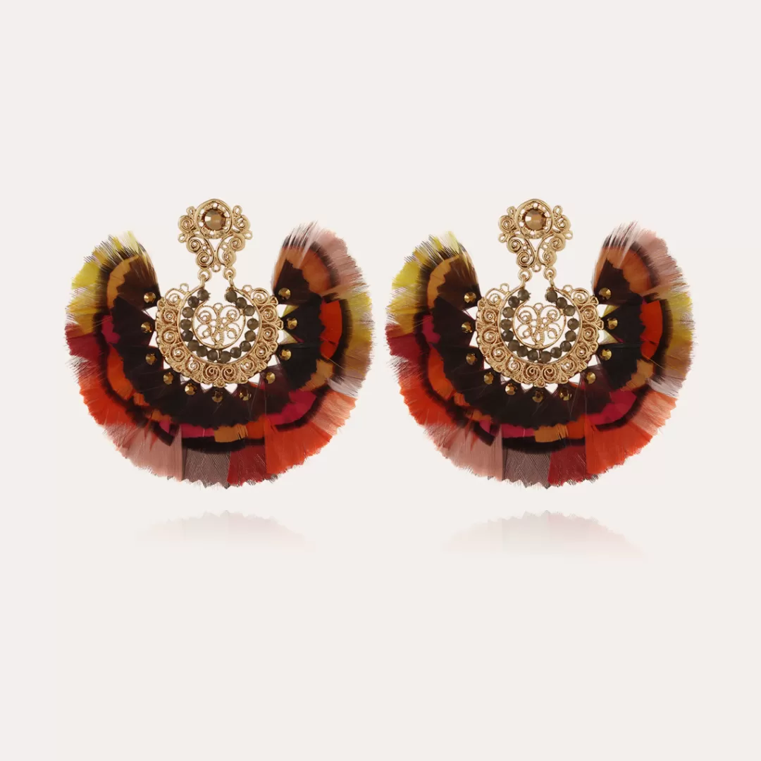 Gas Bijoux Boucles D'Oreilles Yuca Gaia Dorees