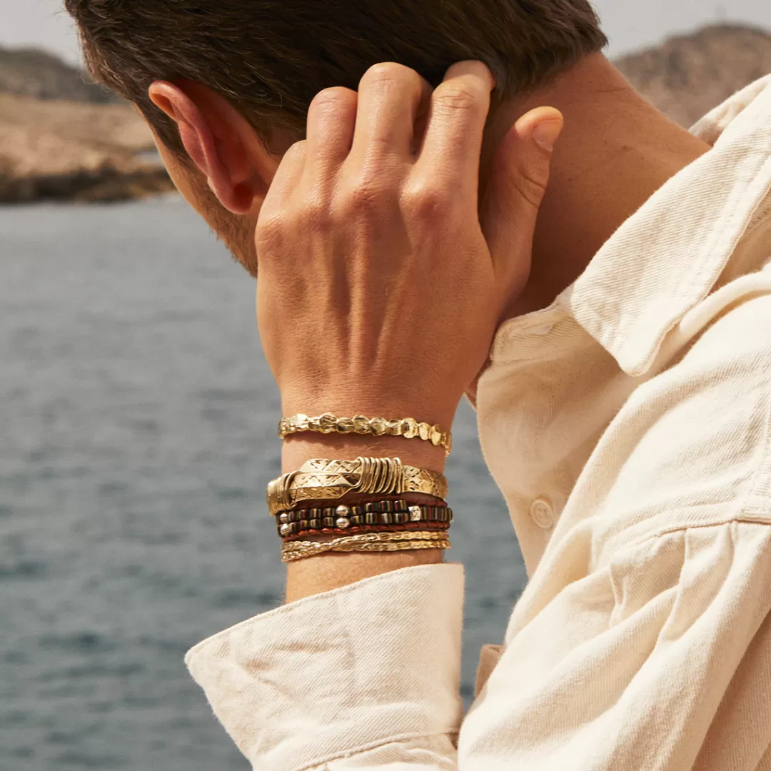 Gas Bijoux Bracelet Arrow Homme Dore