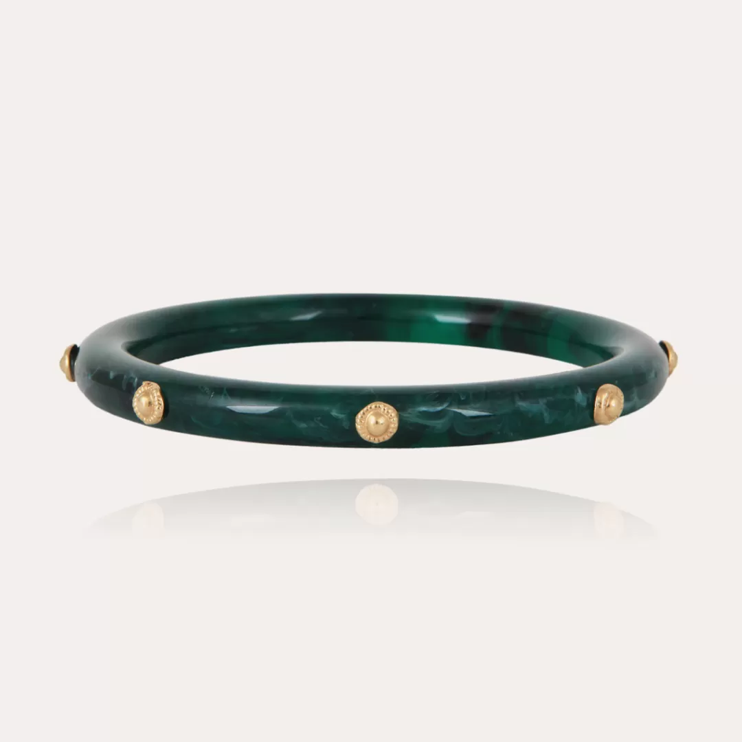 Gas Bijoux Bracelet Caftan Bis Acetate Dorees-Emeraude