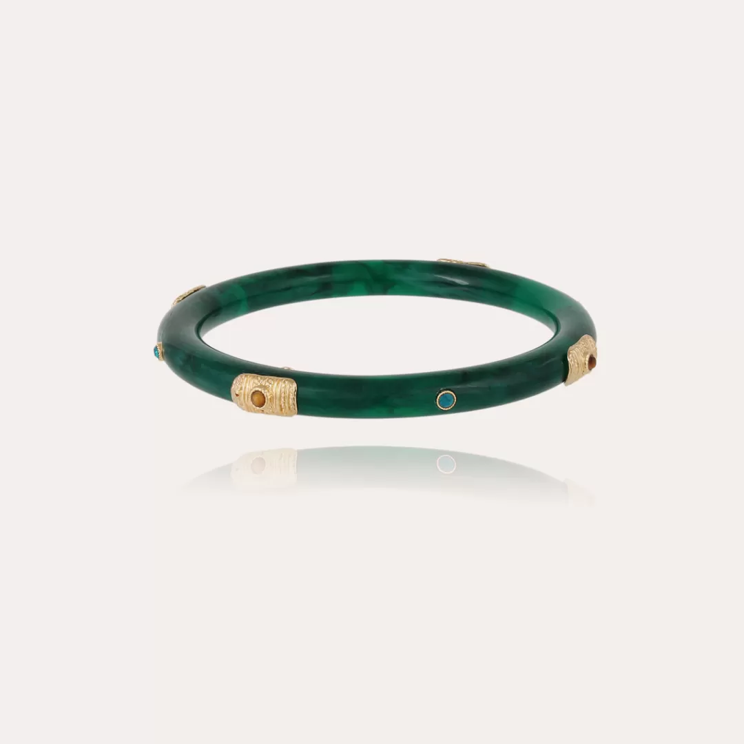 Gas Bijoux Bracelet Caftan Meknes Acetate Dore-Emeraude