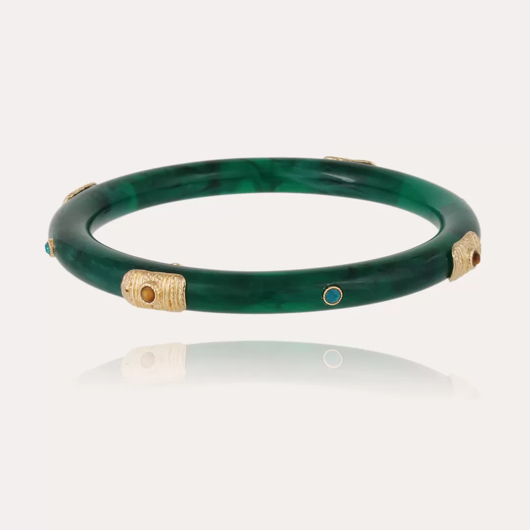 Gas Bijoux Bracelet Caftan Meknes Acetate Dore-Emeraude