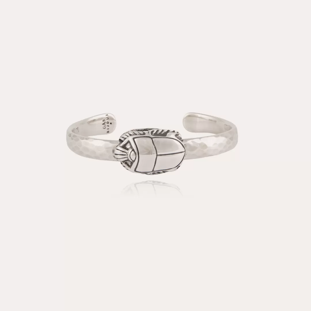 Gas Bijoux Bracelet Jonc Scarabee Argente