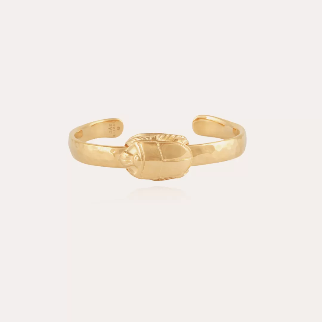 Gas Bijoux Bracelet Jonc Scarabee Dore