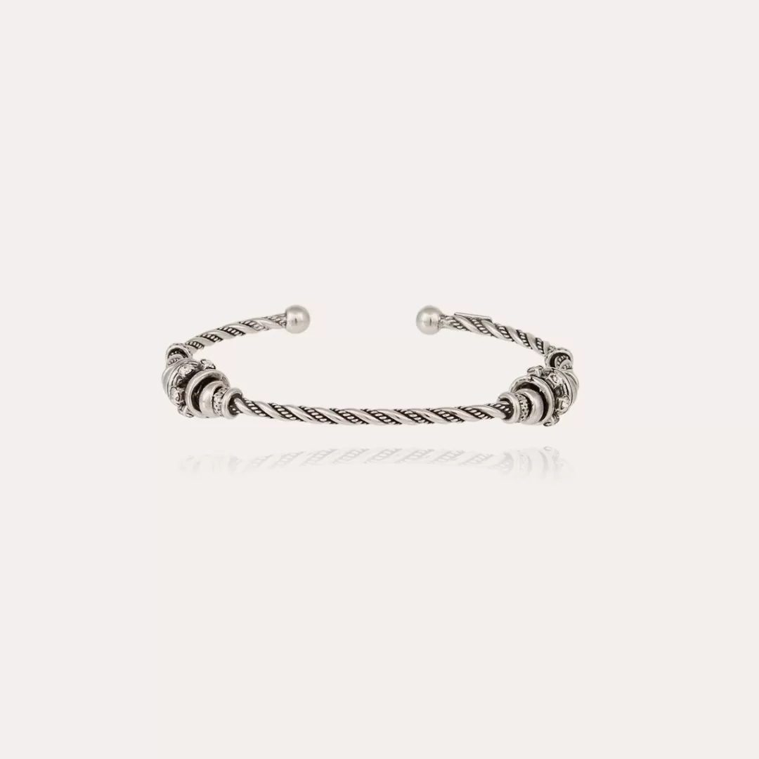 Gas Bijoux Bracelet Jonc Torsade 2 Petit Modele Argente