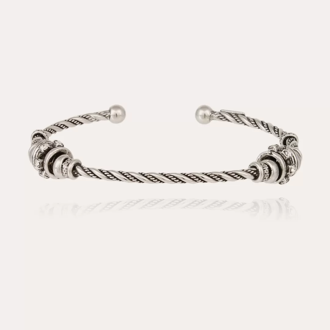 Gas Bijoux Bracelet Jonc Torsade 2 Petit Modele Argente