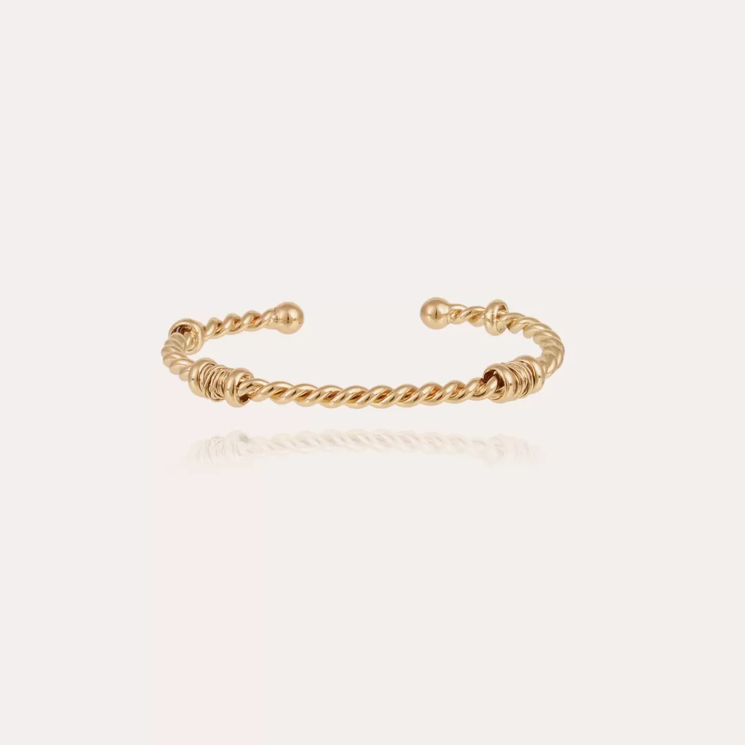 Gas Bijoux Bracelet Jonc Torsade Grand Modele Dore