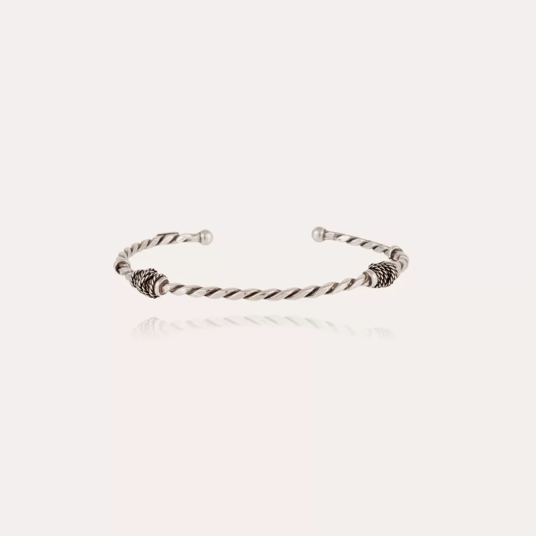 Gas Bijoux Bracelet Jonc Torsade Petit Modele Argente