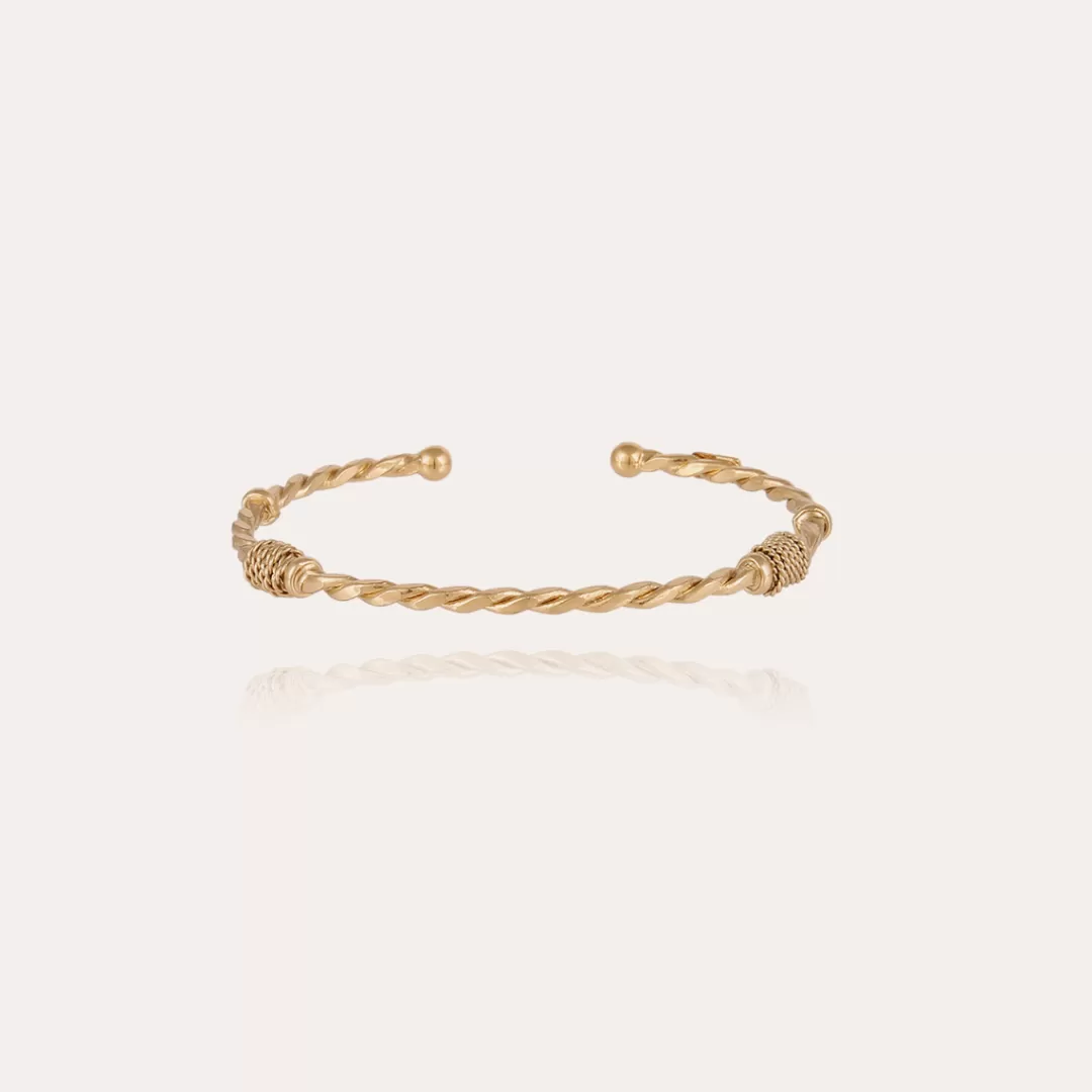 Gas Bijoux Bracelet Jonc Torsade Petit Modele Dore