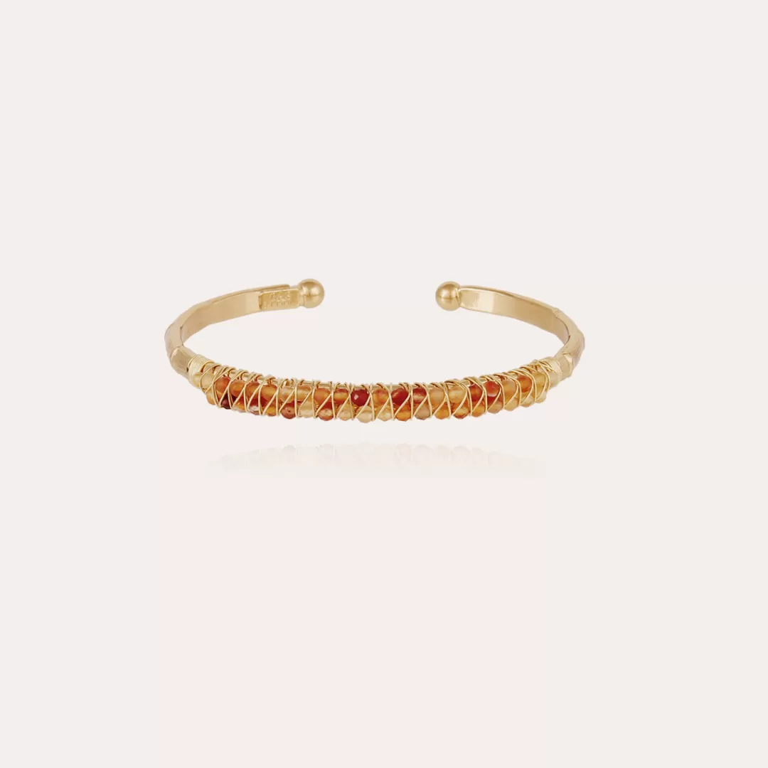 Gas Bijoux Bracelet Lyre Jonc Grand Modele Dore-Cornaline