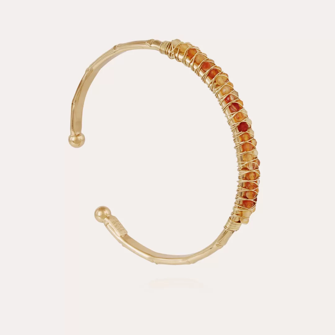 Gas Bijoux Bracelet Lyre Jonc Grand Modele Dore-Cornaline