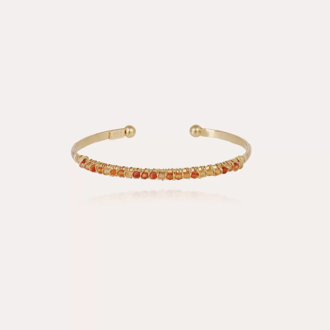 Gas Bijoux Bracelet Lyre Jonc Petit Modele Dore-Cornaline