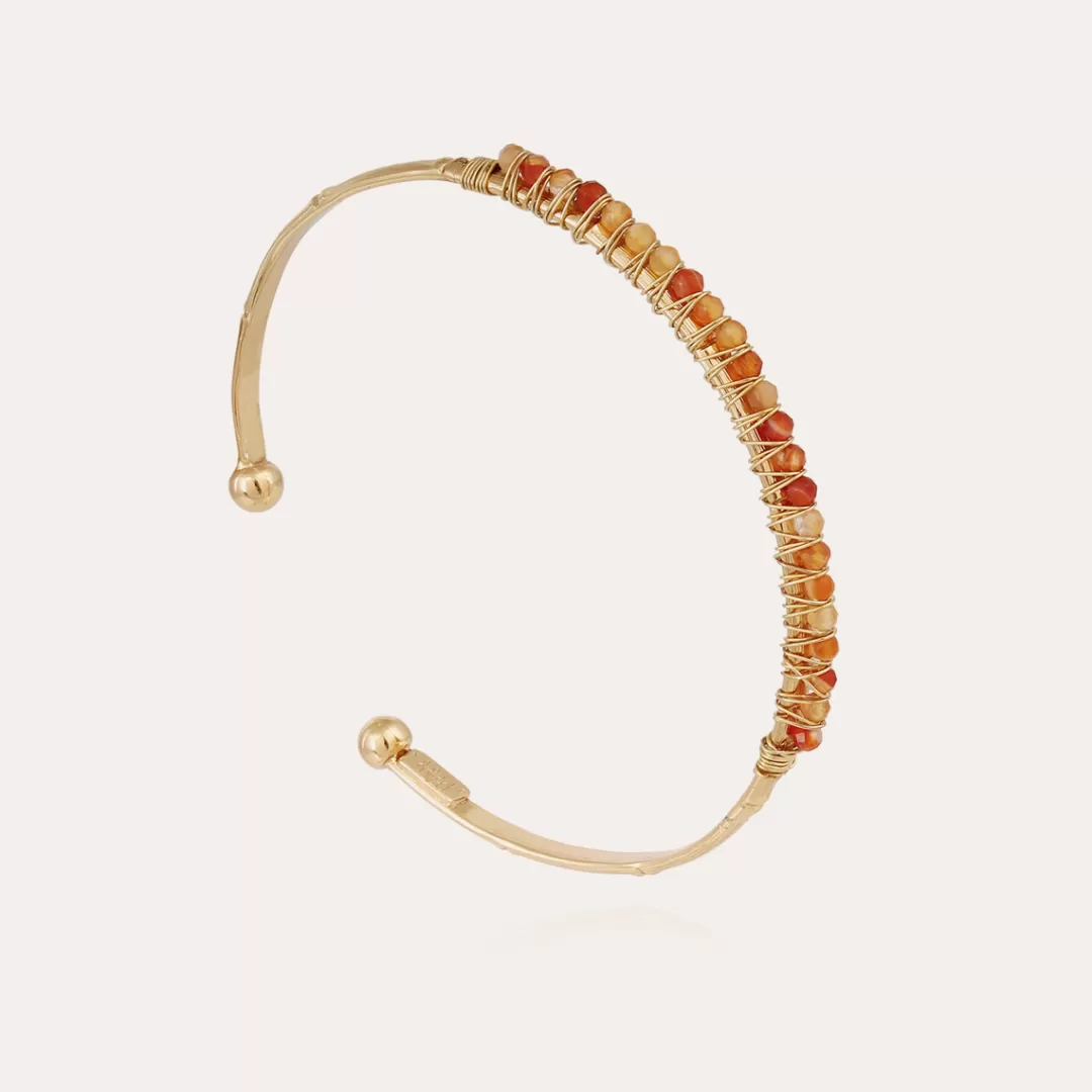 Gas Bijoux Bracelet Lyre Jonc Petit Modele Dore-Cornaline