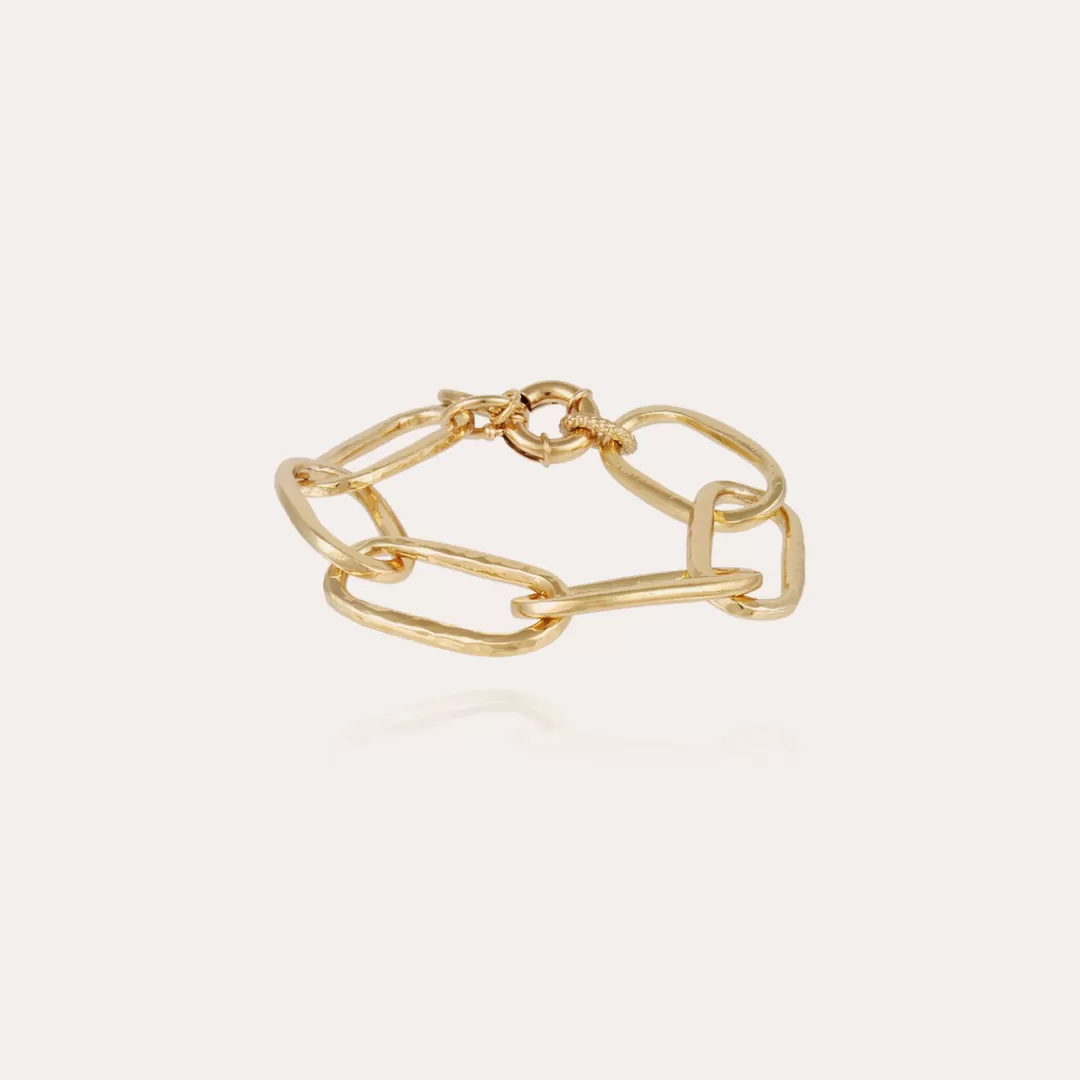 Gas Bijoux Bracelet Maille Ovale Grand Modele Dore