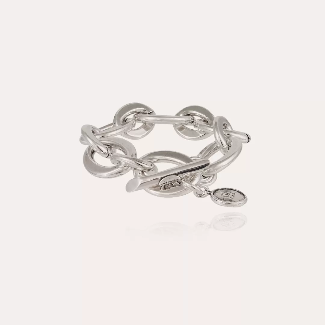 Gas Bijoux Bracelet Maille Ovale Moyen Modele Argente